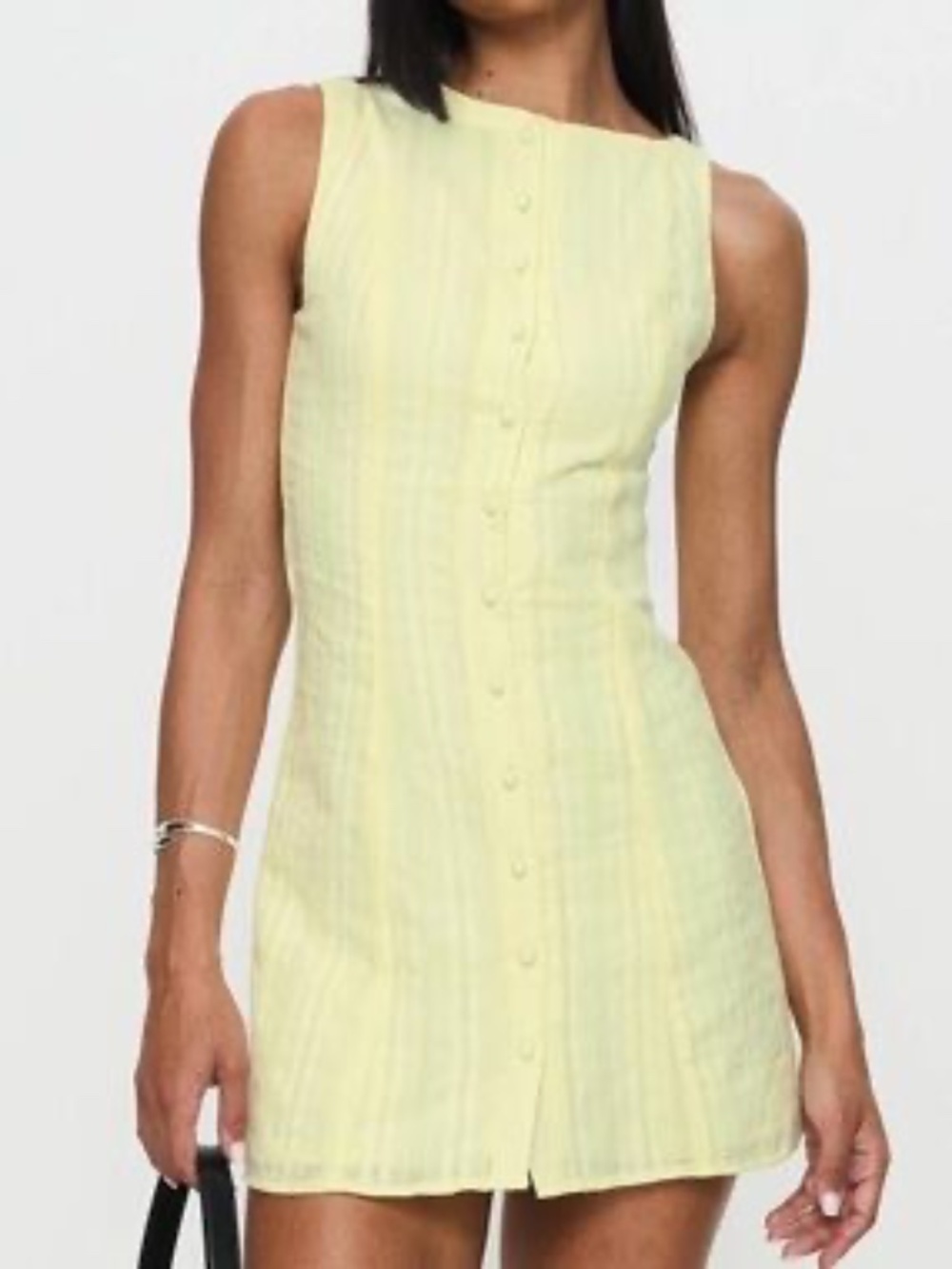 Mimsie Embroidered Mini Dress Lemon